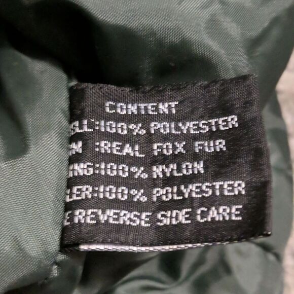 Albert Nipon hunter green REAL fox  fur hooded jacket Sz M - Picture 13 of 15